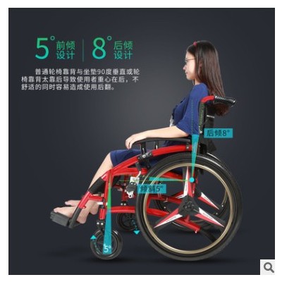 外贸热卖铝合金轮椅老人折叠代步车轻便型旅行款推车户外家用批发