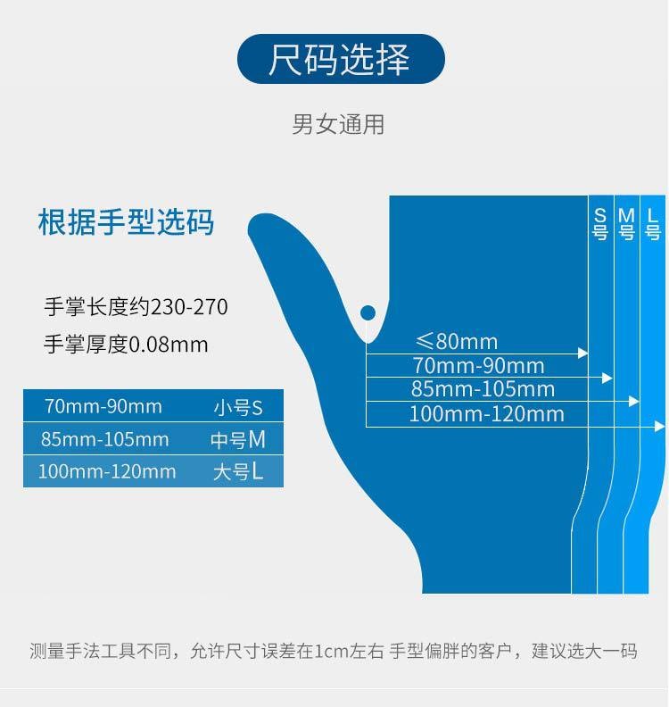 英科一次性丁腈手套高弹性丁晴手套批发防油防滑加厚丁腈橡胶手套图2