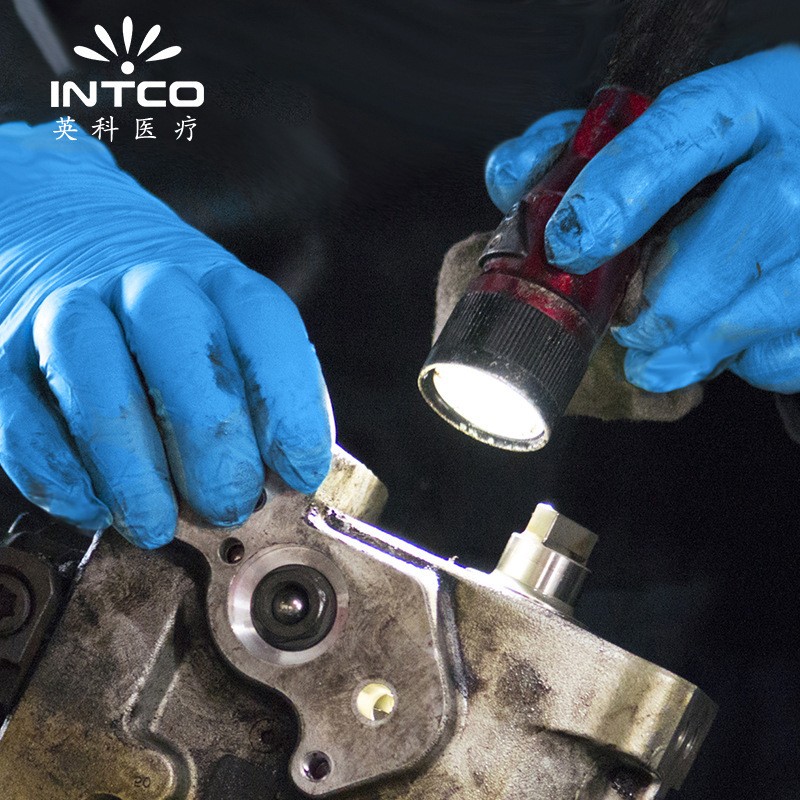 英科一次性丁腈手套 批发耐酸碱实验室加厚丁晴手套 工业劳保手套图3