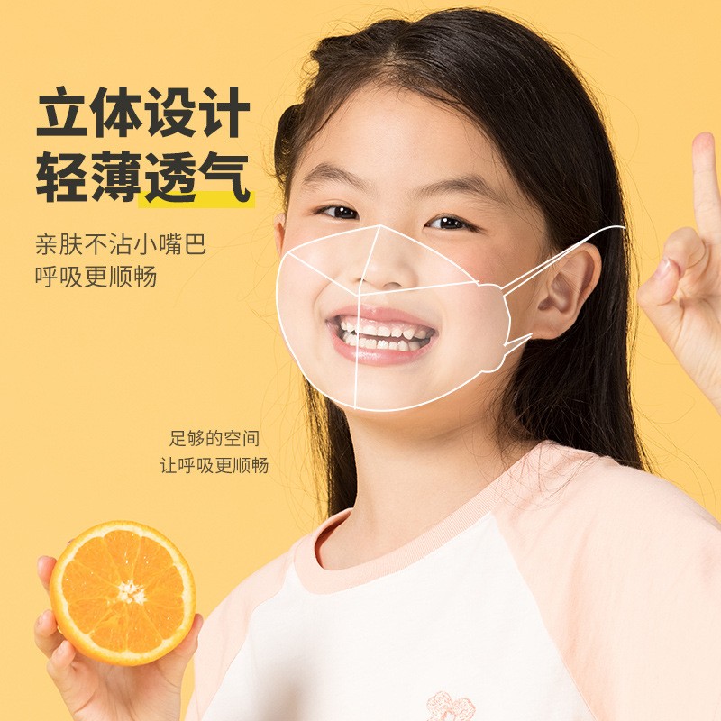 儿童型医用级一次性n95口罩卡通立体透气4到12岁学生冬专用独立装图2