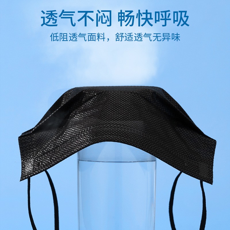 医用外科口罩一次性灭菌级黑色成人三层防护独立包装工厂批发现货图2