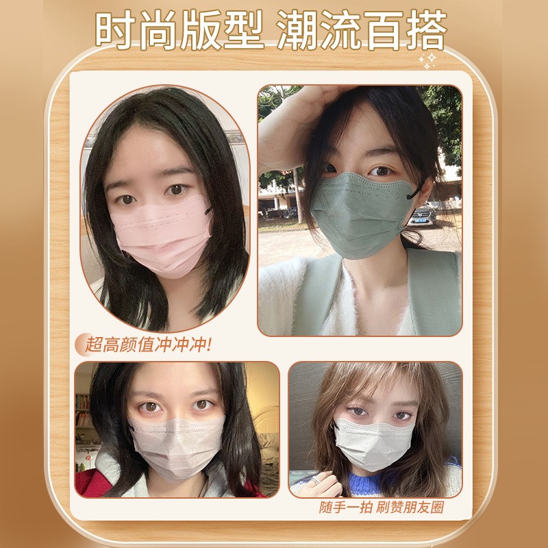女神V脸口罩莫兰迪色一次性外科口罩独立包装蝴蝶高颜值医用口罩图2