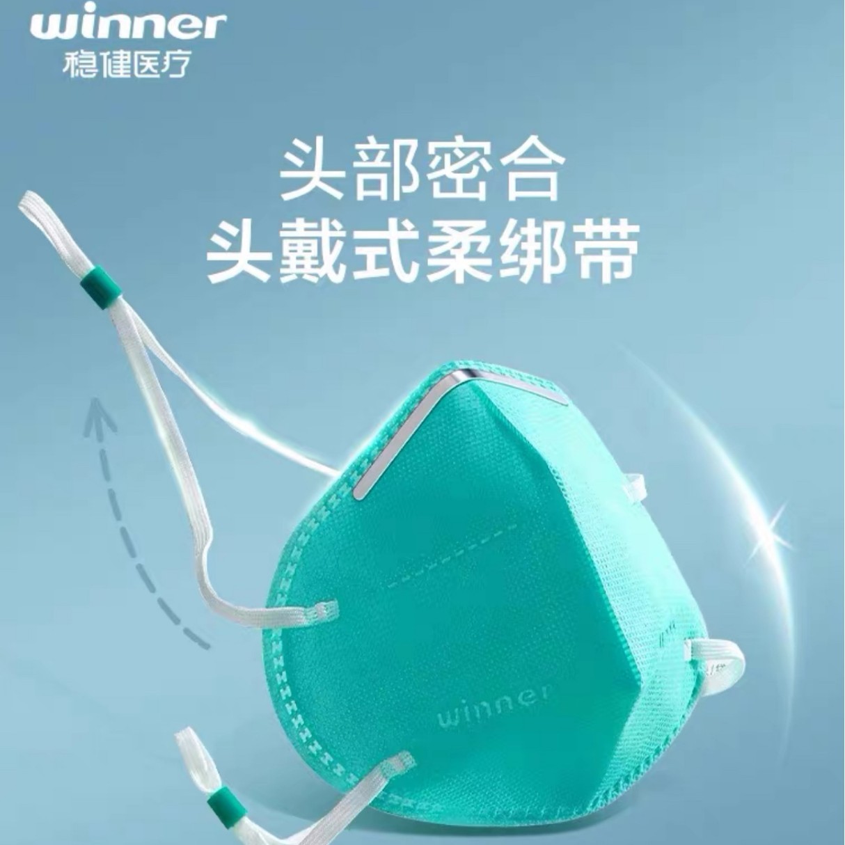 稳健n95n95医用口罩头戴式独立包装五层防护灭菌级n95 口罩批发图2