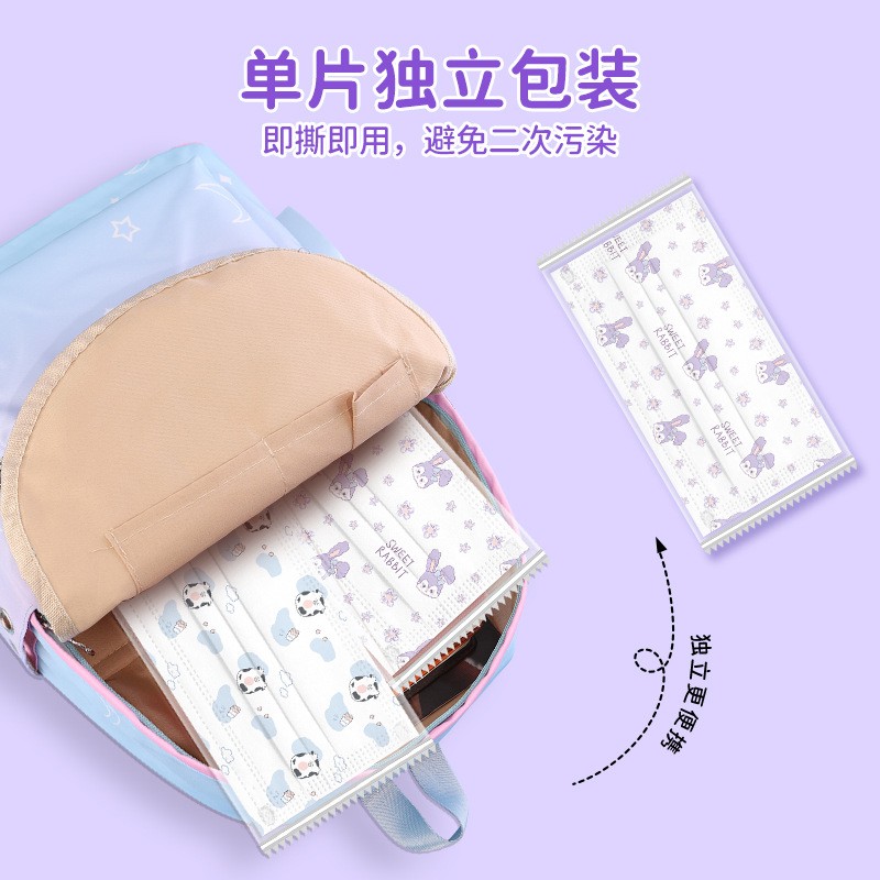 医用外科口罩儿童3到6岁5到12岁8小孩上学专用可爱独立装2025新款图2