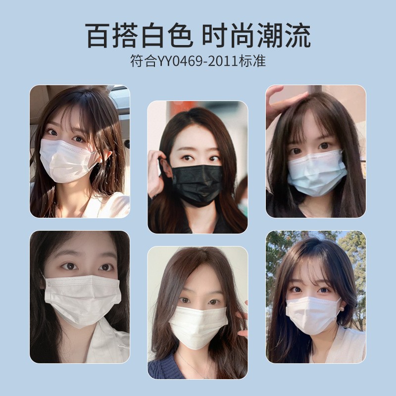 初医生医用外科口罩成人用白色一次性医疗三层独立包装透气薄款夏图3